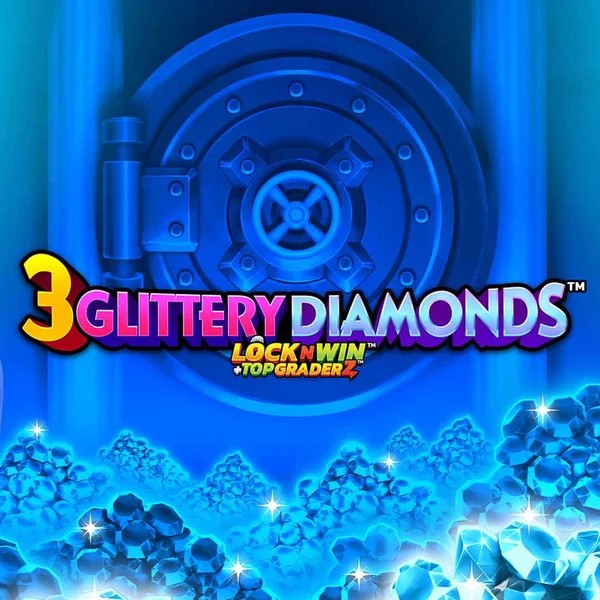 3 Glittery Diamonds online game logo by PearFiction Studios on fr-spinit.com