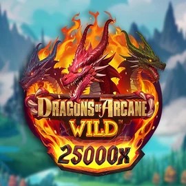 Dragons of Arcane Wild slot logo by Foxium at Spinit Casino